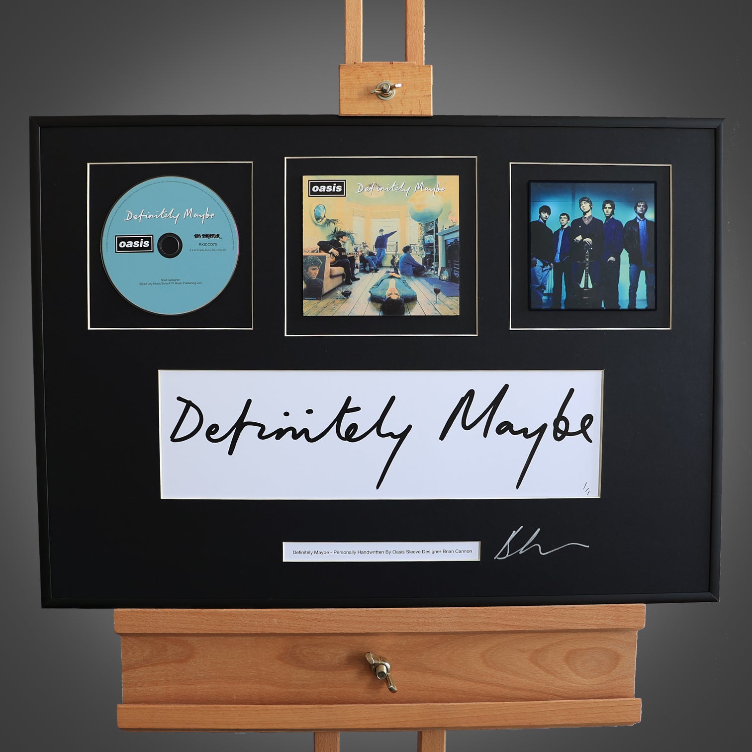 Oasis - Definitely Maybe - Handwritten & Framed CD - New Item