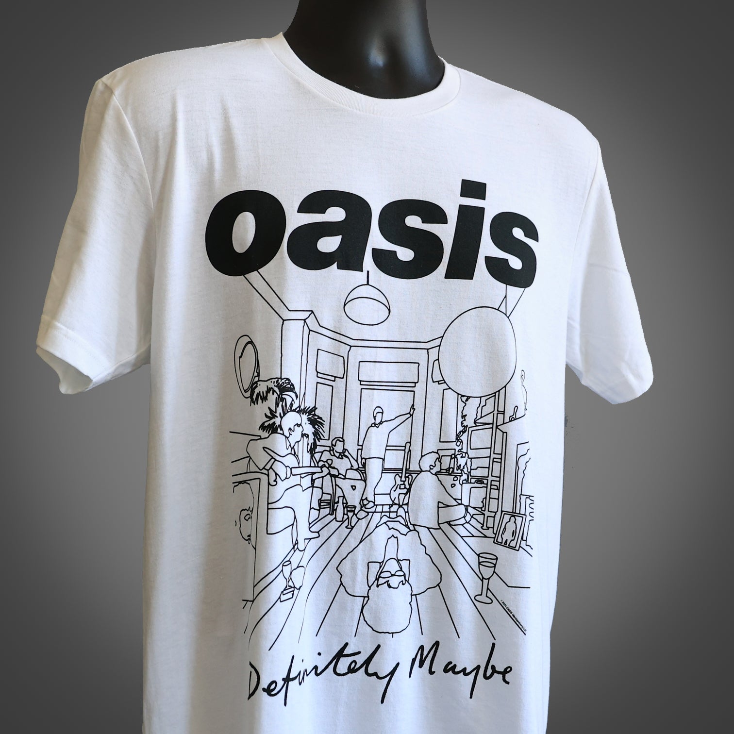 Oasis Definitely Maybe Illustration T Shirt White - New Item