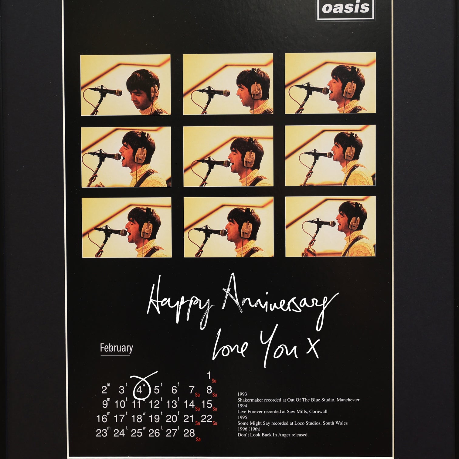 Oasis - September Personalised Calendar.