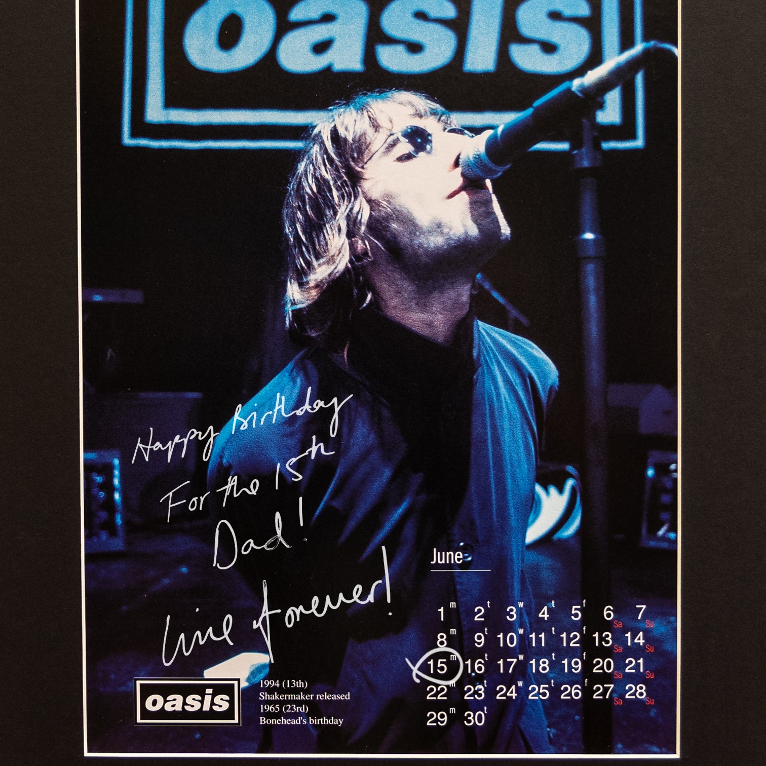 Oasis - September Personalised Calendar.