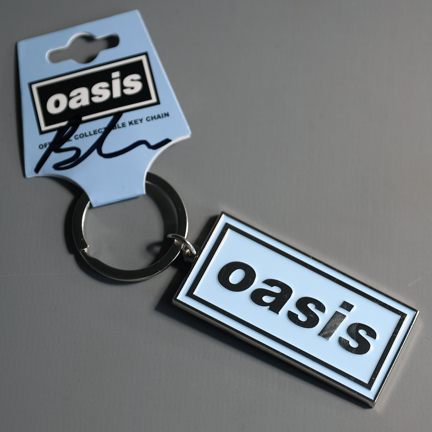 Oasis Sky Blue Classic Logo Keyring - New Item