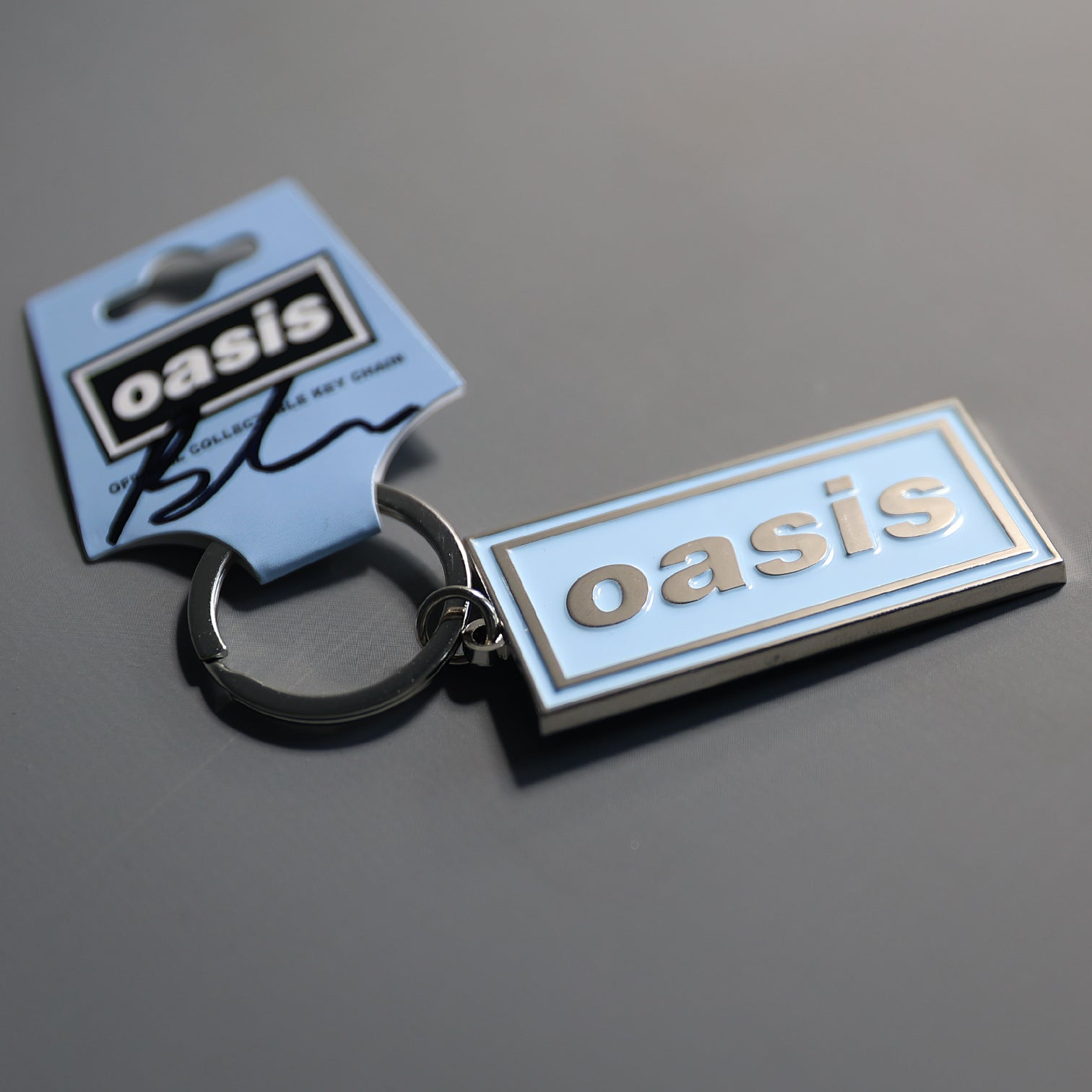 Oasis Sky Blue Classic Logo Keyring - New Item