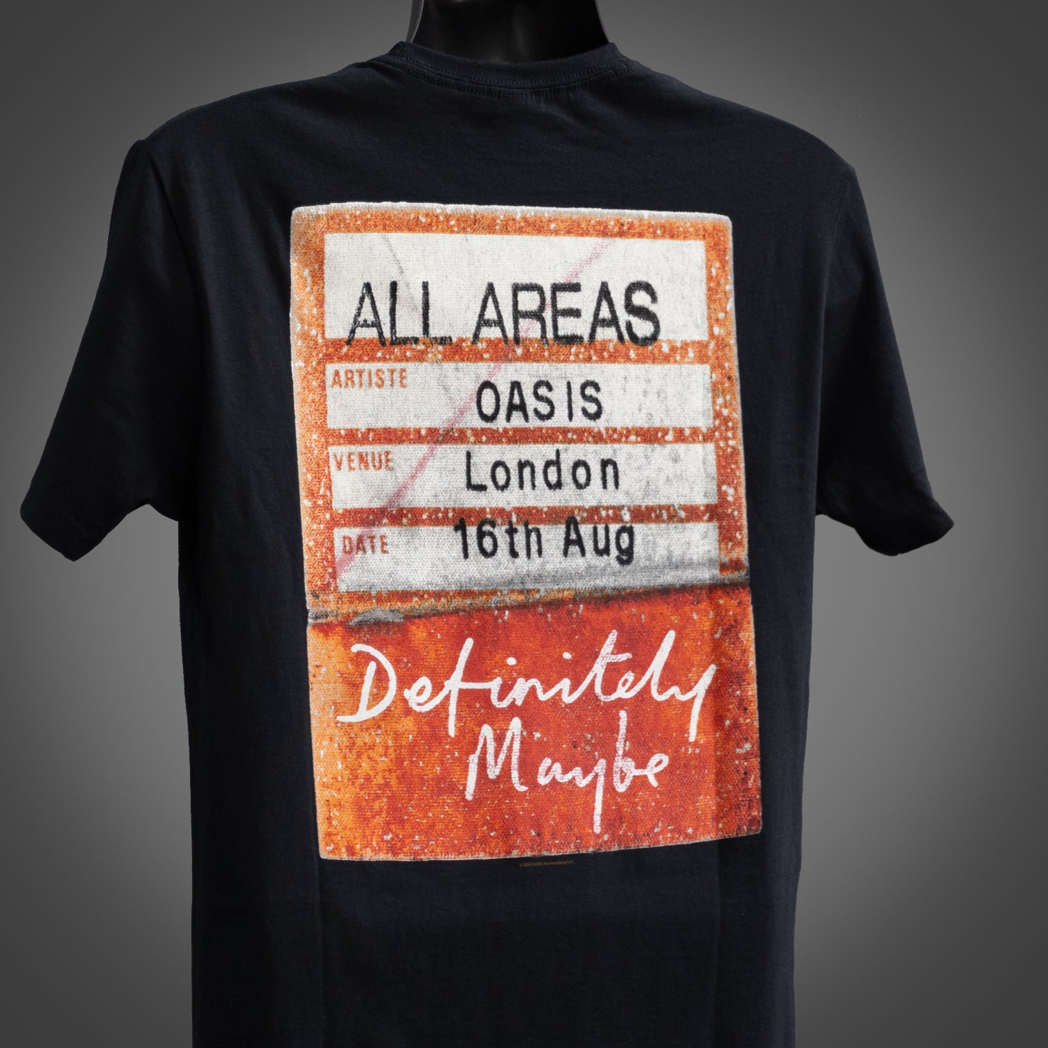 Oasis Definitely Maybe Tour Pass T Shirt Black - New Item