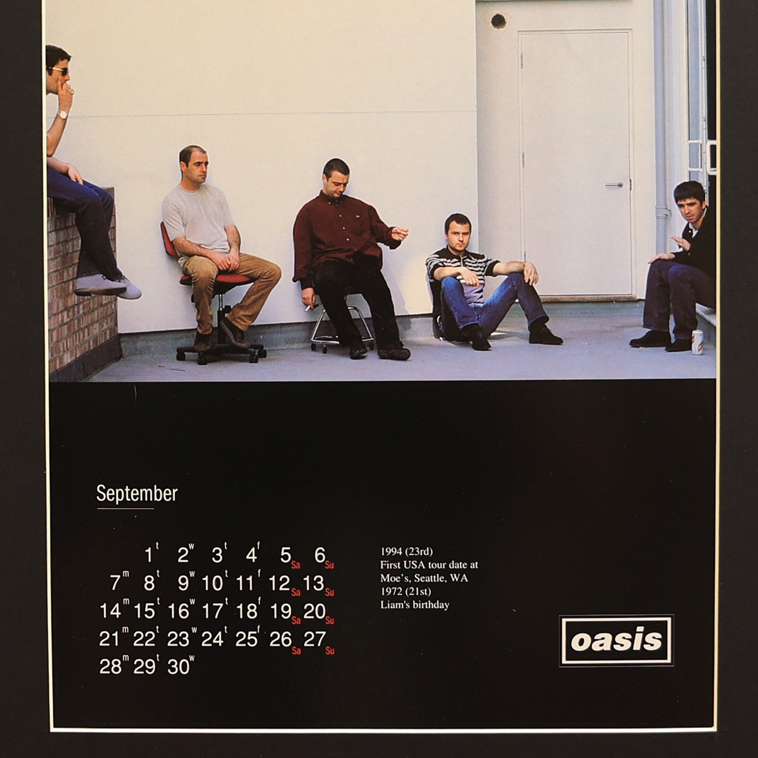 Oasis - September Personalised Calendar.