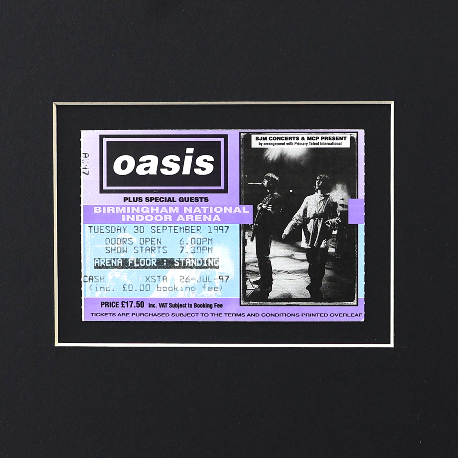 Oasis - Birmingham Indoor Arena Framed Ticket - New Item