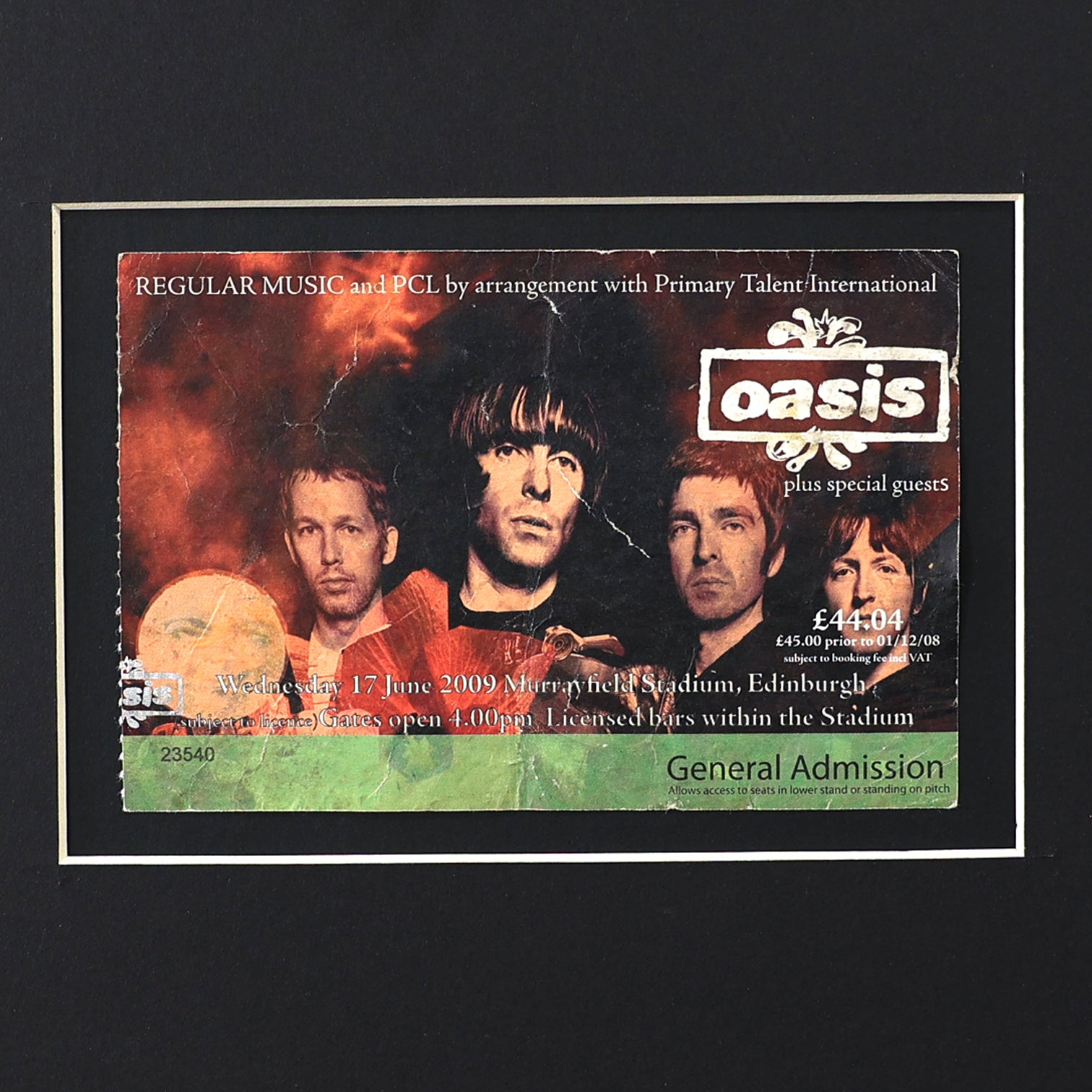 Oasis - Murrayfield 2009 Framed Ticket - New Item