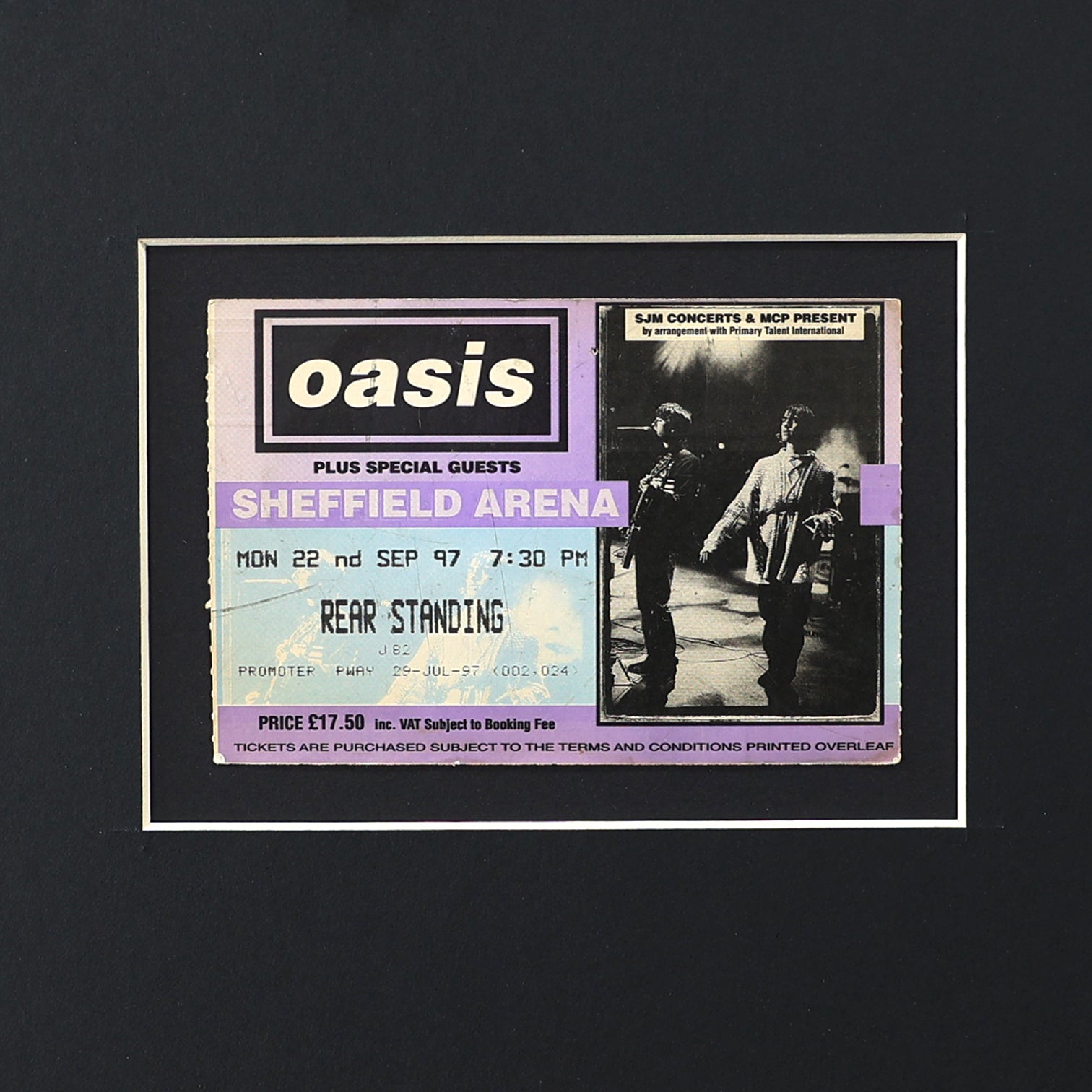 Oasis - Sheffield Arena 1997 Framed Ticket - New Item