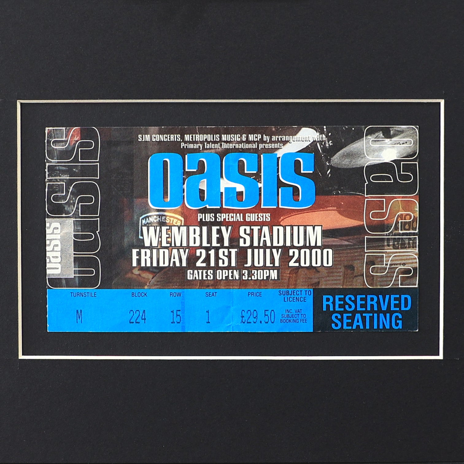 Oasis - Wembley Stadium 2000 Framed Ticket - New Item